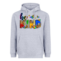 Heather Grey be kind Heavyweight Hoodie - Zillion Design Studio