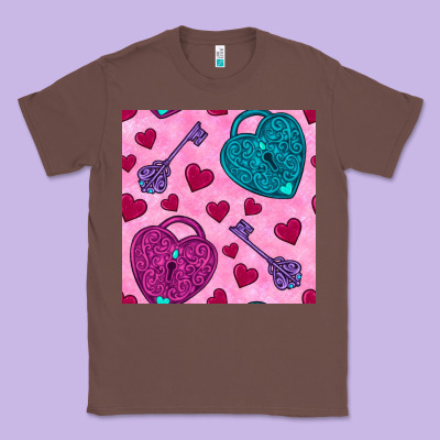 Valentines Day Lock And Key Seamless Pattern Classic Tee Designed By Bundleandbundleshop