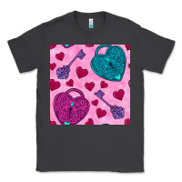Smoke valentines day lock and key seamless pattern Classic Tee - BundleAndBundleShop