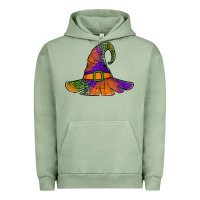 Pigment Oil Green Spider Web Witch Hat Urban Hoodie - Jasminsmagicworld
