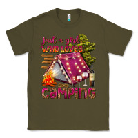 Army Green just a girl who loves camping Classic Tee - texasbilliewilder