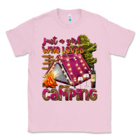 Bubblegum Pink just a girl who loves camping Classic Tee - texasbilliewilder