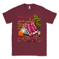 Burgundy just a girl who loves camping Classic Tee - texasbilliewilder