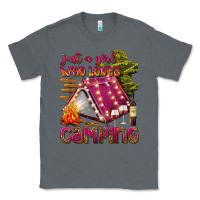 Charcoal Heather just a girl who loves camping Classic Tee - texasbilliewilder