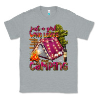 Heather Grey just a girl who loves camping Classic Tee - texasbilliewilder