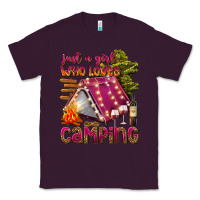 Plum just a girl who loves camping Classic Tee - texasbilliewilder