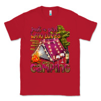 Red just a girl who loves camping Classic Tee - texasbilliewilder