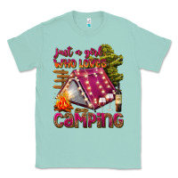 Seafoam just a girl who loves camping Classic Tee - texasbilliewilder