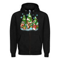 Black christmas rabbits Zipper Hoodie - Zillion Design Studio