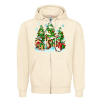Sandshell christmas rabbits Zipper Hoodie - Zillion Design Studio