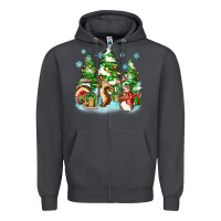 Smoke christmas rabbits Zipper Hoodie - Zillion Design Studio