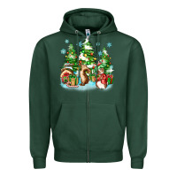 Sports Green christmas rabbits Zipper Hoodie - Zillion Design Studio