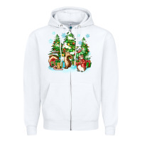 White christmas rabbits Zipper Hoodie - Zillion Design Studio