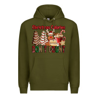 Army Green Christmas Calories don't count Christmas tree cake Premium Hoodie - Jasminsmagicworld