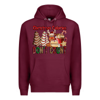 Burgundy Christmas Calories don't count Christmas tree cake Premium Hoodie - Jasminsmagicworld
