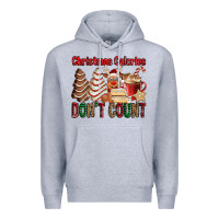 Heather Grey Christmas Calories don't count Christmas tree cake Premium Hoodie - Jasminsmagicworld