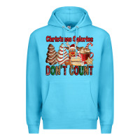 Ocean Blue Christmas Calories don't count Christmas tree cake Premium Hoodie - Jasminsmagicworld