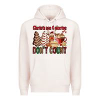Pale Pink Christmas Calories don't count Christmas tree cake Premium Hoodie - Jasminsmagicworld