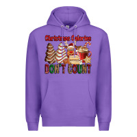 Purple Christmas Calories don't count Christmas tree cake Premium Hoodie - Jasminsmagicworld