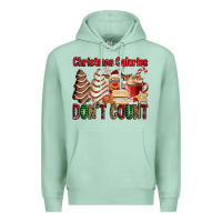 Seafoam Christmas Calories don't count Christmas tree cake Premium Hoodie - Jasminsmagicworld