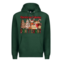 Sports Green Christmas Calories don't count Christmas tree cake Premium Hoodie - Jasminsmagicworld