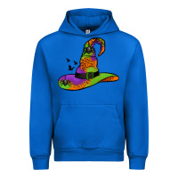 Cobalt Witch Hat With Spiders Urban Hoodie - Jasminsmagicworld