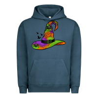 Pigment Midnight Navy Witch Hat With Spiders Urban Hoodie - Jasminsmagicworld