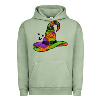 Pigment Oil Green Witch Hat With Spiders Urban Hoodie - Jasminsmagicworld