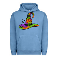 Pigment Pebble Blue Witch Hat With Spiders Urban Hoodie - Jasminsmagicworld