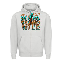 Dove Grey rodeo wife western Zipper Hoodie - texasbilliewilder