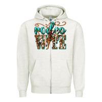 Oatmeal Heather rodeo wife western Zipper Hoodie - texasbilliewilder
