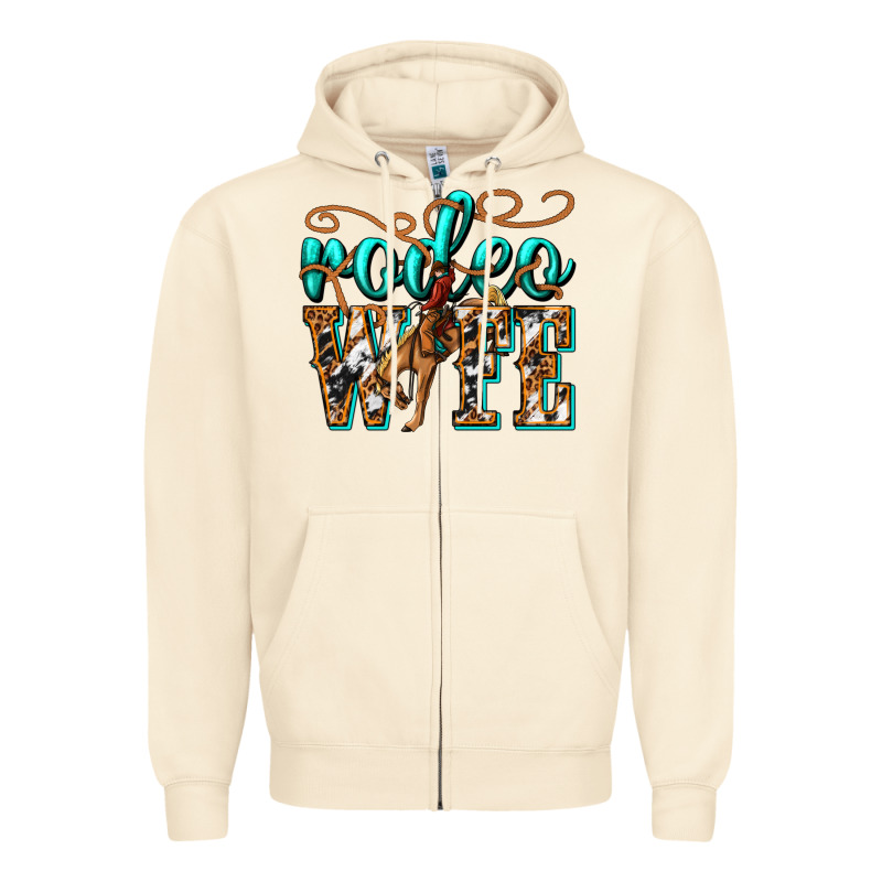 Rodeo Wife Western Zipper Hoodie by texasbilliewilder | Teevron