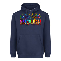 Navy you are enough Heavyweight Hoodie - Zillion Design Studio