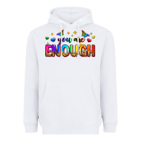 White you are enough Heavyweight Hoodie - Zillion Design Studio