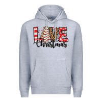 Heather Grey love christmas tree cake Premium Hoodie - Jasminsmagicworld