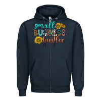 Navy small business hustler Zipper Hoodie - texasbilliewilder