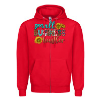 Red small business hustler Zipper Hoodie - texasbilliewilder