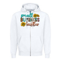 White small business hustler Zipper Hoodie - texasbilliewilder