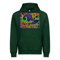 Forest Green Witch's Hat 100 That Witch Urban Hoodie - Jasminsmagicworld