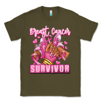 Army Green Breast Cancer survivor afro girl sneakers Classic Tee - RanaPortraitStore