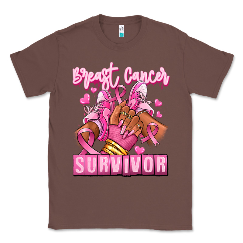 Breast Cancer Survivor Afro Girl Sneakers Classic Tee by RanaPortraitStore | Teevron