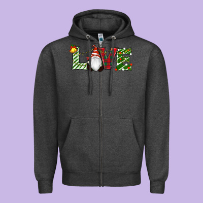 Zipper Hoodie Christmas Love Gnome