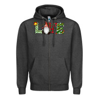 Charcoal Heather Christmas Love Gnome Zipper Hoodie - RanaPortraitStore