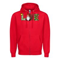 Red Christmas Love Gnome Zipper Hoodie - RanaPortraitStore