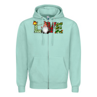 Seafoam Christmas Love Gnome Zipper Hoodie - RanaPortraitStore