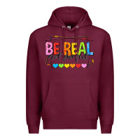 Burgundy be real not perfect Premium Hoodie - NancyCooperArtShop