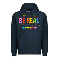 Navy be real not perfect Premium Hoodie - NancyCooperArtShop