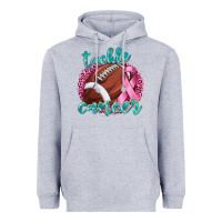 Heather Grey Tackle Cancer Football Heavyweight Hoodie - texasbilliewilder