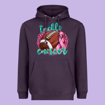 Tackle Cancer Football Heavyweight Hoodie Designed By Texasbilliewilder