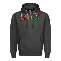 Charcoal Heather Christmas Love Windmill Zipper Hoodie - RanaPortraitStore